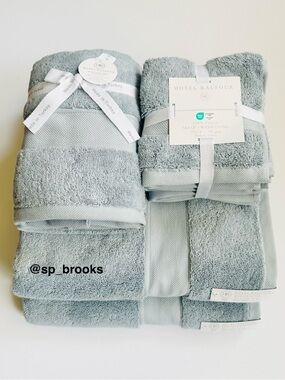 🎁Hotel Balfour Bath Towel Set - Light Blue Chambray - 9 PCS - 750 & 805 gsm